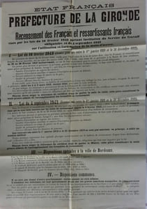 Affiche pour le recensement des Français et ressortissants français… visés par la loi portant institution du Service du travail obligatoire.