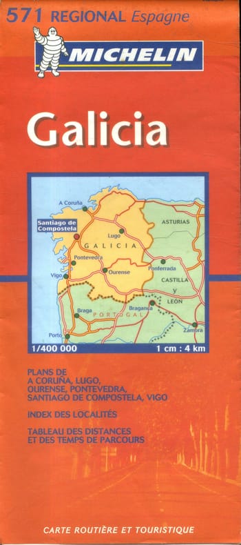 Ancienne Carte Michelin N° 571 : Galicia. Carte au 1/400 000e.. CARTE MICHELIN 