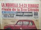L'auto-journal 1961. Numéro 270. La nouvelle 3-4 CV Renault rivale de la 3CV Citroën. La Corvair "Monza" au banc d'essai…. L'AUTO-JOURNAL 