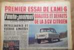 L'auto-journal 1961. Numéro 277. Premier essai de l'Ami 6 : qualités et défauts de la 3 CV Citroën.. L'AUTO-JOURNAL 