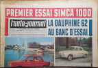 L'auto-journal 1961. Numéro 286. Premier essai Simca 1000. La Dauphine 62 au banc d'essai…. L'AUTO-JOURNAL 