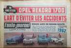L'auto-journal 1961. Numéro 288. Au banc d'essai : Opel "Rekord" 1700. L'art d'éviter les accidents. Voiturette Motobécane.... L'AUTO-JOURNAL 