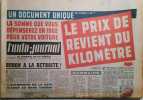 L'auto-journal 1962. Numéro 289. Le prix de revient du kilomètre…. L'AUTO-JOURNAL 