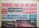 L'auto-journal 1962. Numéro 295. Verdict sur les voitures moyennes d'Europe. La nouvelle Ford Zodiac, le nouveau cabriolet Mercédès…. L'AUTO-JOURNAL 