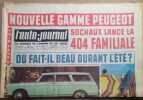 L'auto-journal 1962. Numéro 301. Nouvelle gamme Peugeot. La 404 familiale, Phil Hill sur Ferrari.... L'AUTO-JOURNAL 