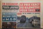 L'auto-journal 1963. Numéro 315. Le prix exact du kilomètre. 2 bancs d'essai : Neckar 1500 et M.G.B.. L'AUTO-JOURNAL 