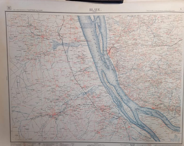 Blaye (Pauillac). Feuille N&deg; 6. Carte ex&eacute;cut&eacute;e suivant la d&eacute;cision du Conseil G&eacute;n&eacute;ral de la Gironde du 23 ao&ucirc;t 1875. Echelle 1/40000e.. BLAYE ...