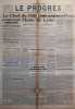 Le Progrès. Journal républicain quotidien du 18 novembre 1940. Le chef de l'Etat est aujourd'hui l'hôte de Lyon.. LE PROGRES 
