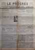 Le Progrès. Journal républicain quotidien du 21 novembre 1940.. LE PROGRES 