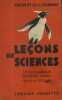 Leçons de sciences. Cours Supérieur première année. Certificat d'études.. BOULET V. - CHABANAS A. et C. 