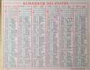 Almanach des postes 1961. Complet. Version simple : 2 semestres, recto et verso.. ALMANACH DES POSTES 1961 