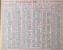 Almanach des P.T.T. 1963. Complet. Version simple : 2 semestres, recto et verso.. ALMANACH DES P.T.T. 1963 