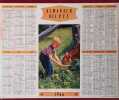 Almanach des P.T.T. 1966. Complet. Calendrier au recto et 10 pages (Paris, avec plan du m&eacute;tro).. ALMANACH DES P.T.T. 1966 