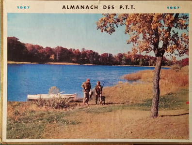 Almanach des P.T.T. 1967. Complet. Version simple : Photo au recto, calendrier annuel au verso.