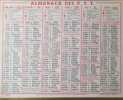 Almanach des P.T.T. 1968. Complet. Version simple : 2 semestres, recto et verso.. ALMANACH DES P.T.T. 1968 