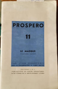 Le masque. Deuxième cahier seul.