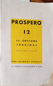 Le costume tragique. Premier cahier seul.