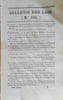 Bulletin des lois. Contient, entre autres, des autorisations de r&eacute;sidence d'&eacute;trangers en France, et 10 pages d'acceptations de diff&eacute;rents legs et ...