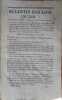Bulletin des lois. Contient, entre autres, une ordonnance sur l'arm&eacute;e d'Afrique, les abattoirs de Stenay (Meuse), et de Tours, et des acceptations de ...