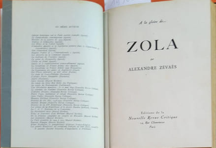 A la gloire de ... Zola.