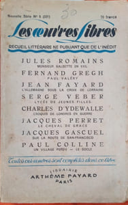 Croquis de Londres en guerre. Texte paru dans le N° 5 (Nouvelle série) de la revue les Oeuvres Libres qui contient 7 autres romans et nouvelles inédits de Jules Romains, Fernand Gregh, Jean Fayard, Serge Veber, Jacques Perret, Jacques Gascuel, Paul Colline.