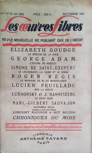 La brèche de la haie. Texte paru dans le N° 124 (Nouvelle série) de la revue les Oeuvres Libres qui contient 6 autres romans et nouvelles inédits de George Adam, Simone de Saint-Exupéry, Roger Régis, Lucien Feuillade, Curnonsky et J. Hannisberg, Marc-Gilbert Sauvajon.