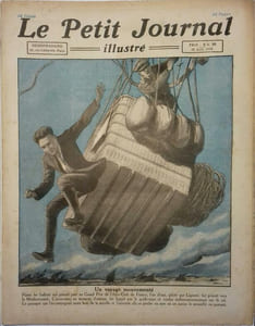 Le Petit journal - Supplément illustré N° 1755 : Un voyage mouvementé. (En ballon). (Gravure en première page). Gravure en dernière page: La fée aux oiseaux. (Au large de Cherbourg).