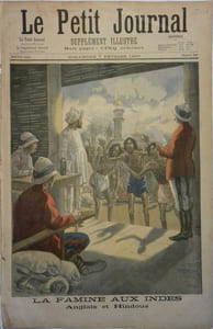 Le Petit journal - Supplément illustré N° 325 : La famine aux Indes. (Gravure en première page). Gravure en dernière page : Collision en Seine.