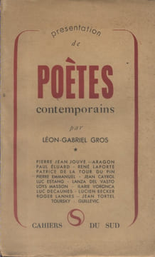 Présentation de poètes contemporains.. GROS Léon-Gabriel Couverture de Toursky.