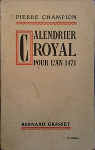 Calendrier royal pour l'an 1471.