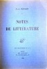 Notes de littérature.. TOULET Paul-Jean 
