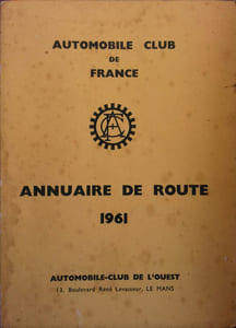 Annuaire de route 1961.