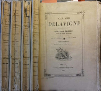 Casimir Delavigne - 5 premiers volumes. Messéniennes - Discours et poésies diverses - Théâtre -