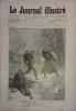 Le Journal illustré. Gravure à la Une : Théâtre de l'Ambigu : devant l'ennemi. Gravure intérieure double page : Tableau de Boutigny : Surprise dans un ...