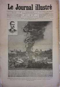 Le Journal illustré. Gravure à la Une : Explosion de la poudrière de Rome. Gravure intérieure double page : Journée du 1er mai, l'échauffourée de Clichy.