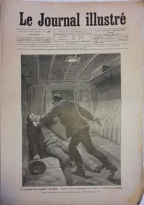 Le Journal illustré. Gravure à la Une : Tentative d'assassinat en chemin de fer, sur la ligne du Havre. Gravure intérieure double page : Meyerbeer.