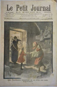Le Petit journal - Supplément illustré N° 895 : La fête des rois.(Gravure en première page). Gravure en dernière page: Une vache affolée emporte la mariée sur son dos.