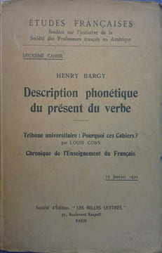 Description phonétique du présent du verbe.. BARGY Henry 