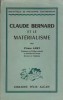 Claude Bernard et le matérialisme.. LAMY Pierre 