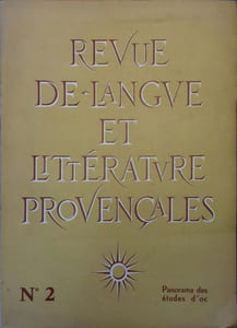 Revue de langue et de littérature provençales N° 2. Panorama des études d'Oc en France et à l'étranger. L'enseignement de la langue d'Oc devant l'Assemblée Nationale.