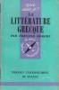 La littérature grecque.. ROBERT Fernand 