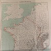 France physique. Carte en couleurs extraite de la Nouvelle géographie universelle d'Elisée Reclus.. VIVIEN DE SAINT MARTIN 
