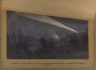 Zeppelin surpris dans la nuit par le projecteur d'un fort de la frontière française. Gravure colorisée extraite de l'histoire illustrée de la guerre ...