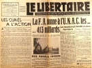 Le libertaire. Organe de la fédération anarchiste. N° 132. Les curés à l'action. Taudis, tuberculose. La volonté de lutte .... LE LIBERTAIRE 