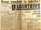 Le libertaire. Organe de la fédération anarchiste. N° 139. Espagne 19 juillet. La démission de Schuman .... LE LIBERTAIRE 