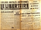 Le libertaire. Organe de la fédération anarchiste. N° 186. 100.000 mutilés abandonnés. Oradour. Crédits militaires .... LE LIBERTAIRE 