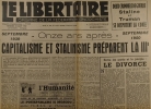 Le libertaire. Organe de la fédération anarchiste. N° 238. Capitalisme et stalinismes préparent la III e. Corée ..... LE LIBERTAIRE 