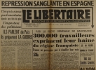 Le libertaire. Organe de la fédération anarchiste. N° 260. Répression sanglante en Espagne. Epuration à Prague .... LE LIBERTAIRE 