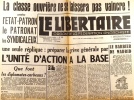 Le libertaire. Organe de la fédération anarchiste. N° 263. La classe ouvrière ne se laissera pas vaincre .... LE LIBERTAIRE 