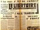 Le libertaire. Organe de la fédération anarchiste. N° 266. 1er mai de combat ou 1er mai de trahison?. LE LIBERTAIRE 